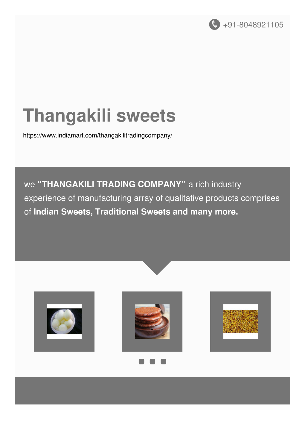 Thangakili Sweets