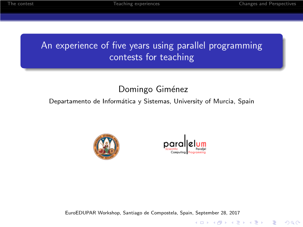 An Experience of Five Years Using Parallel Programming Contests For