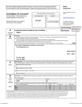 Licensing Division for the Correct Form