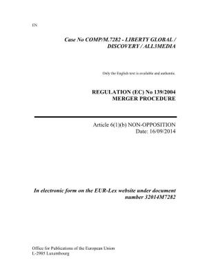 Liberty Global / Discovery / All3media Regulation