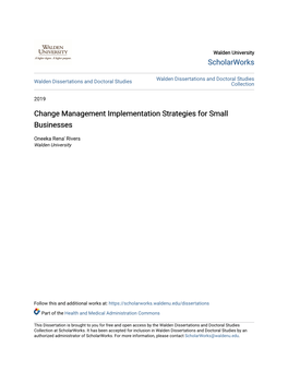 Change Management Implementation Strategies for Small Businesses