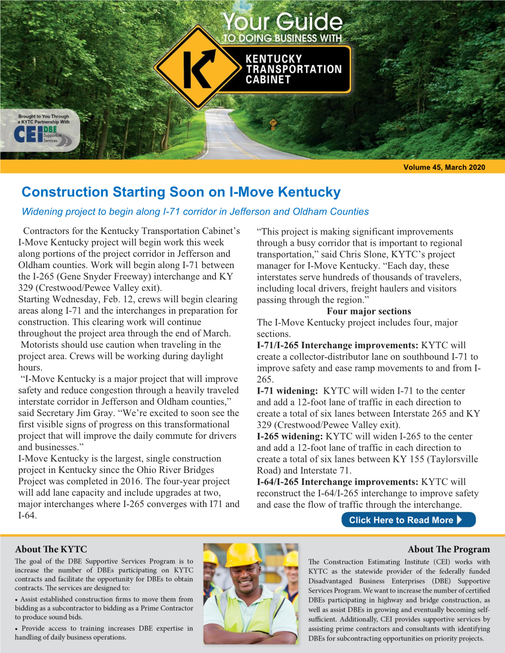 Construction Starting Soon on I-Move Kentucky Widening Project to Begin Along I-71 Corridor in Jefferson and Oldham Counties