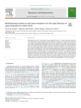 Biosensors and Bioelectronics Multifunctional Motion-To-Color Janus Transducers for the Rapid Detection of Sepsis Biomarkers In