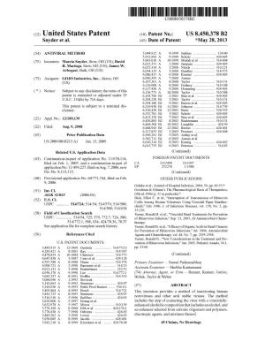 United States Patent (10) Patent No.: US 8.450,378 B2 Snyder Et Al