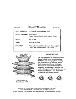 SCAMIT Newsletter Vol. 15 No. 2 1996 June