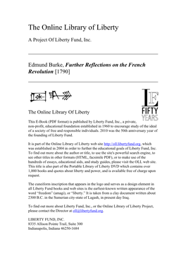 Further Reflections on the French Revolution [1790]