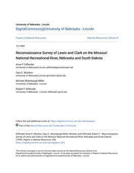 Reconnaissance Survey of Lewis and Clark on the Missouri National Recreational River, Nebraska and South Dakota