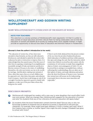 Wollstonecraft and Godwin Writing Supplement