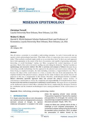 Misesian Epistemology