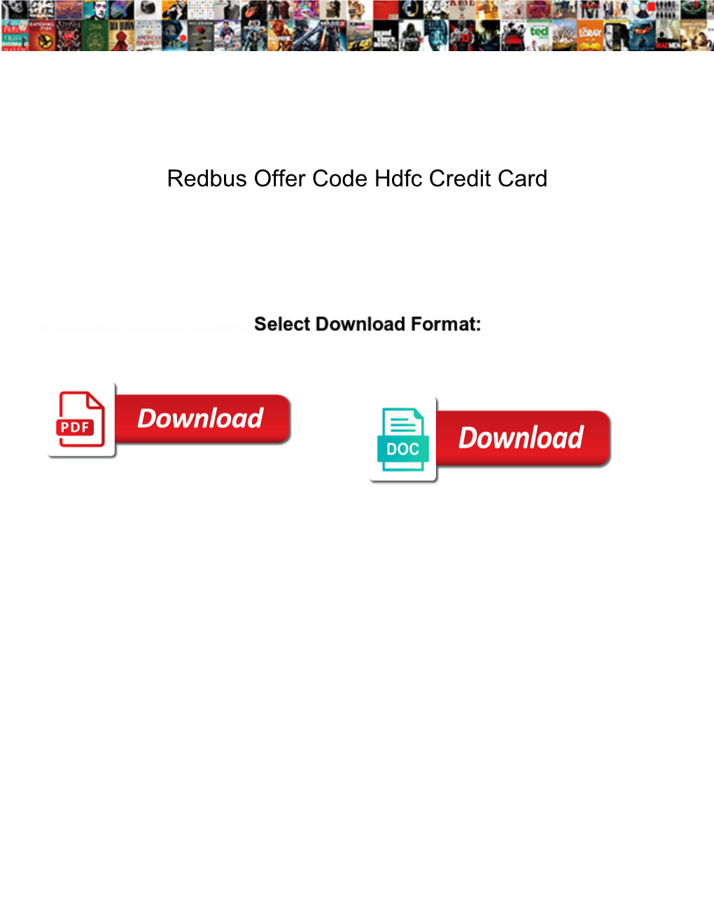 Redbus Offer Code Hdfc Credit Card