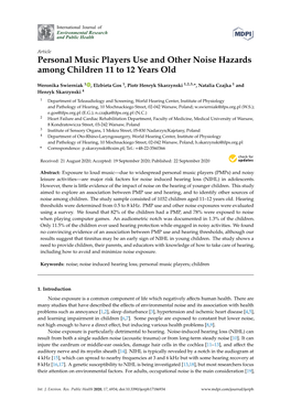 Personal Music Players Use and Other Noise Hazards Among Children 11 to 12 Years Old