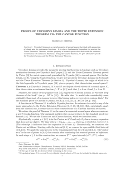 Proofs of Urysohn's Lemma and the Tietze Extension Theorem Via The