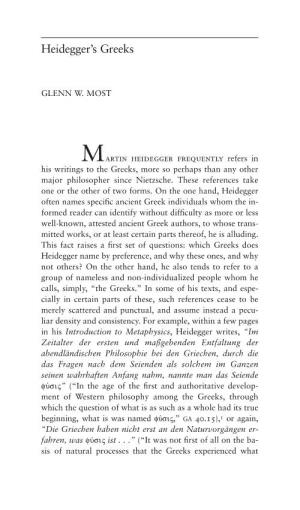 Heidegger's Greeks