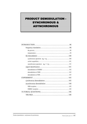 Product Demodulation - Synchronous & Asynchronous
