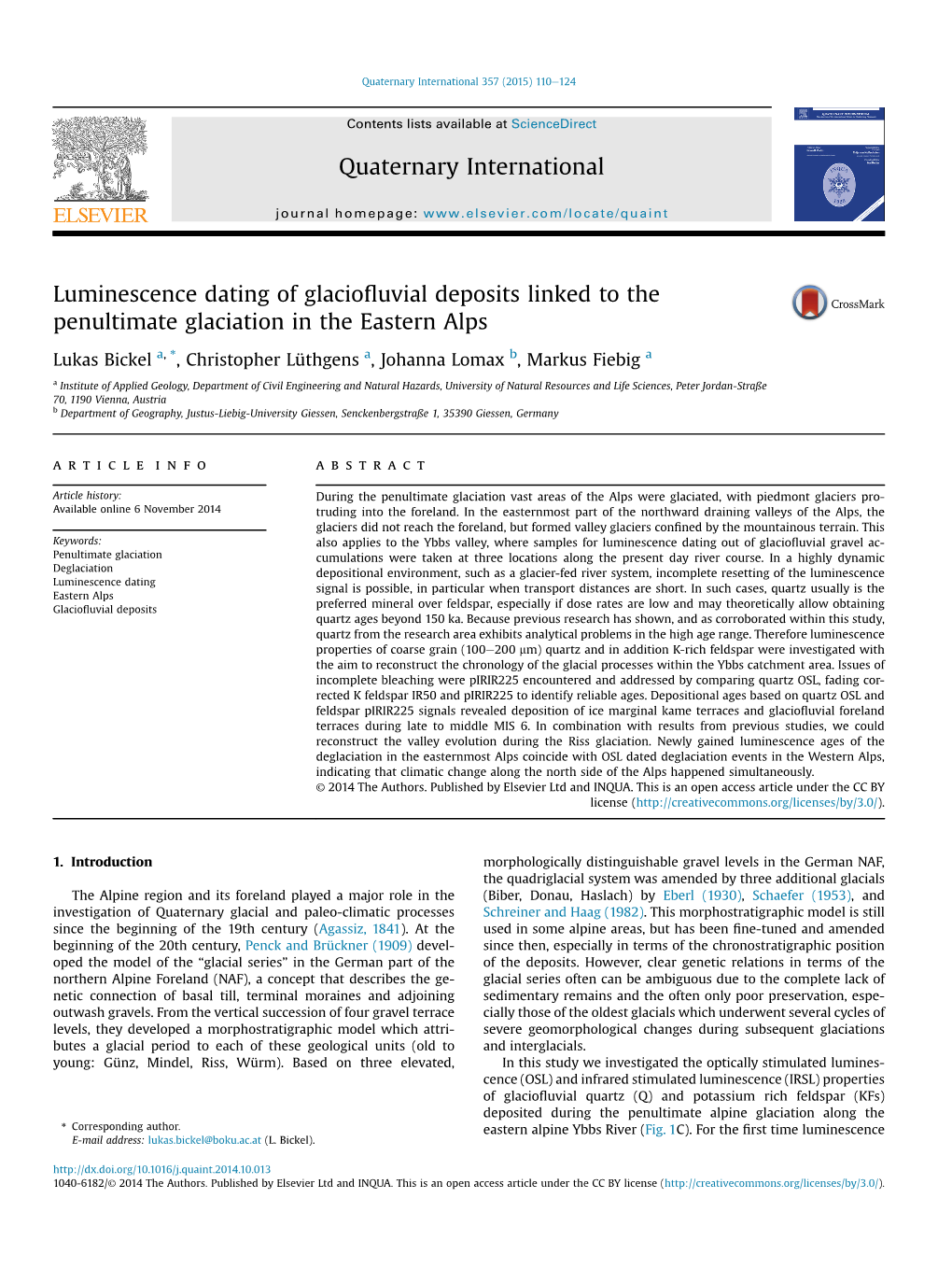 Luminescence Dating of Glaciofluvial Deposits Linked to the Penultimate