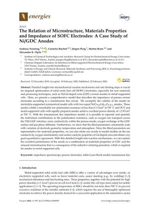 The Relation of Microstructure, Materials Properties and Impedance of SOFC Electrodes: a Case Study of Ni/GDC Anodes