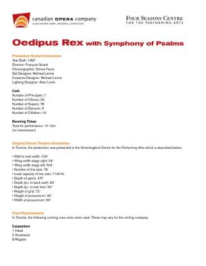 Oedipus Rex with Symphony of Psalms