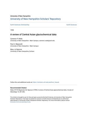 A Review of Central Asian Glaciochemical Data