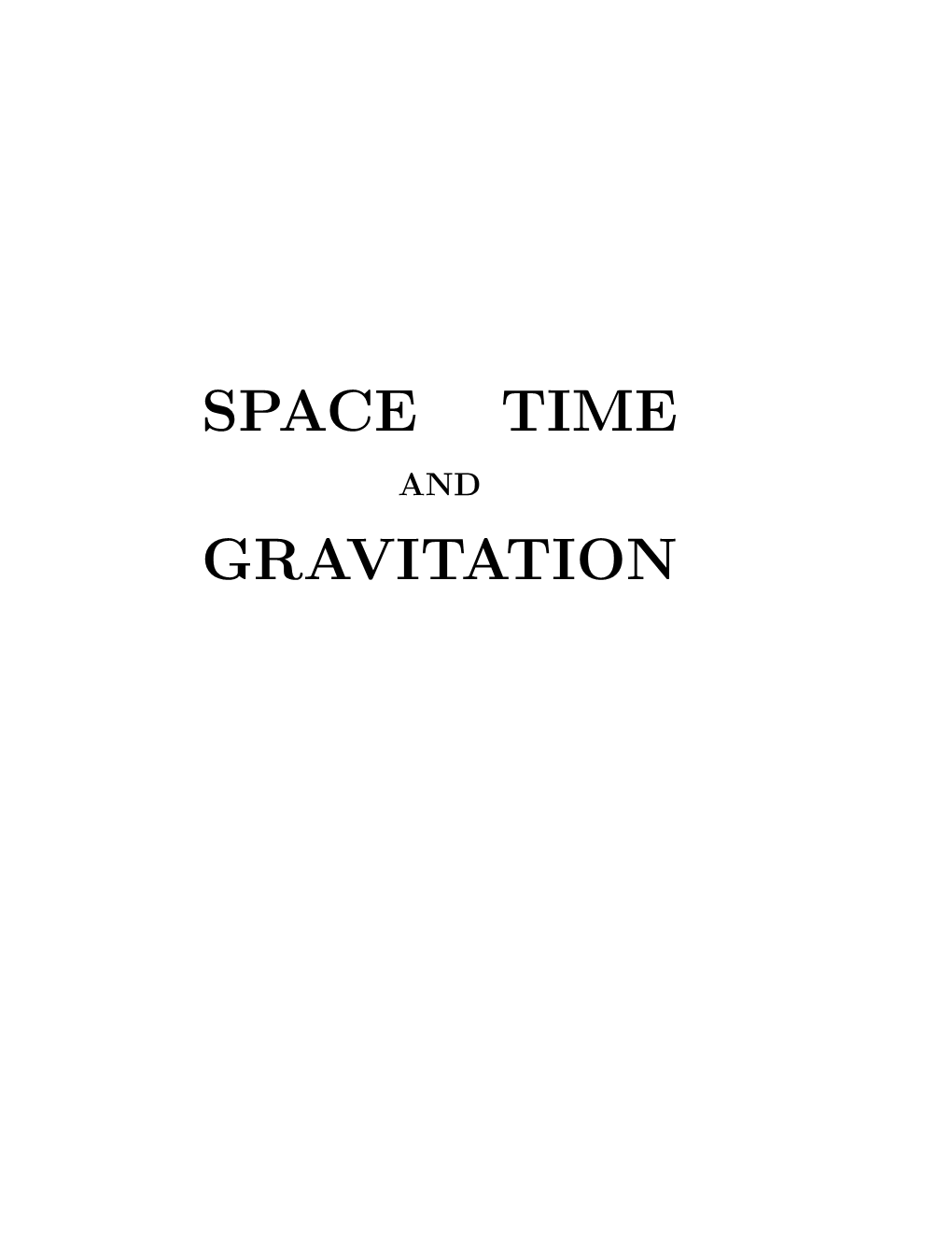 Space Time Gravitation