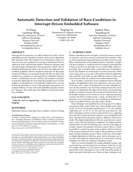 Automatic Detection and Validation of Race Conditions in Interrupt-Driven Embedded Software