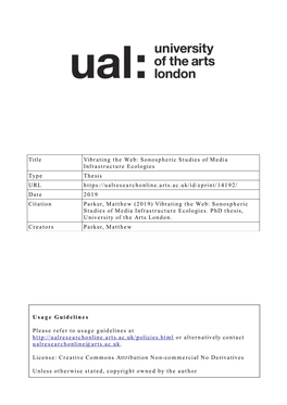 Title Vibrating the Web: Sonospheric Studies of Media Infrastructure