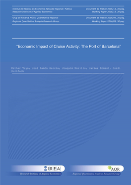 “Economic Impact of Cruise Activity: the Port of Barcelona”