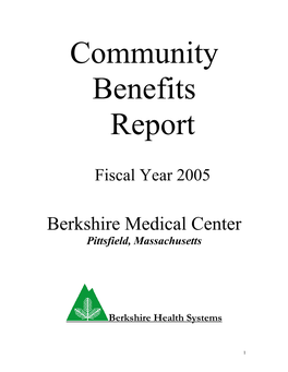 Berkshire Medical Center Community Benefits Report –Fiscal 2005
