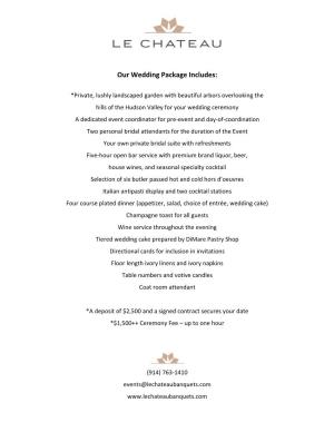 Our Wedding Package Includes