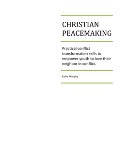 Christian Peacemaking