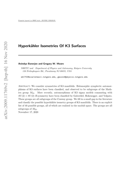 Hyperkähler Isometries of K3 Surfaces