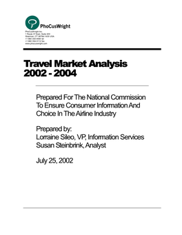 Travel Market Analysis 2002 - 2004