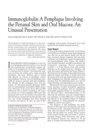 Immunoglobulin a Pemphigus Involving the Perianal Skin and Oral Mucosa: an Unusual Presentation