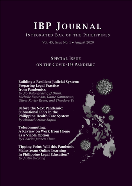 IBP Journal (2020, Vol. 45, Issue No. 1)