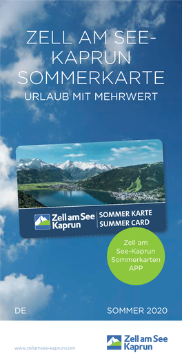 Kaprun Sommerkarte Urlaub Mit Mehrwert