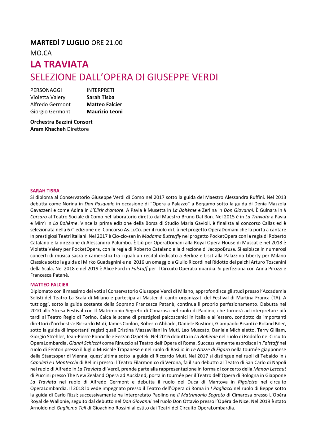 La Traviata Selezione Dall'opera Di Giuseppe Verdi