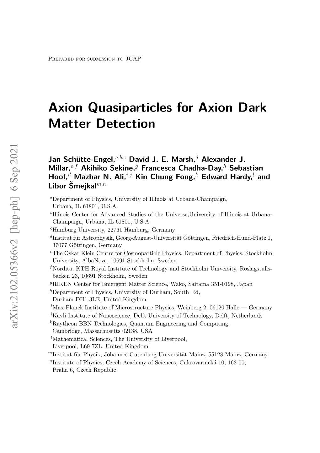 Axion Quasiparticles for Axion Dark Matter Detection