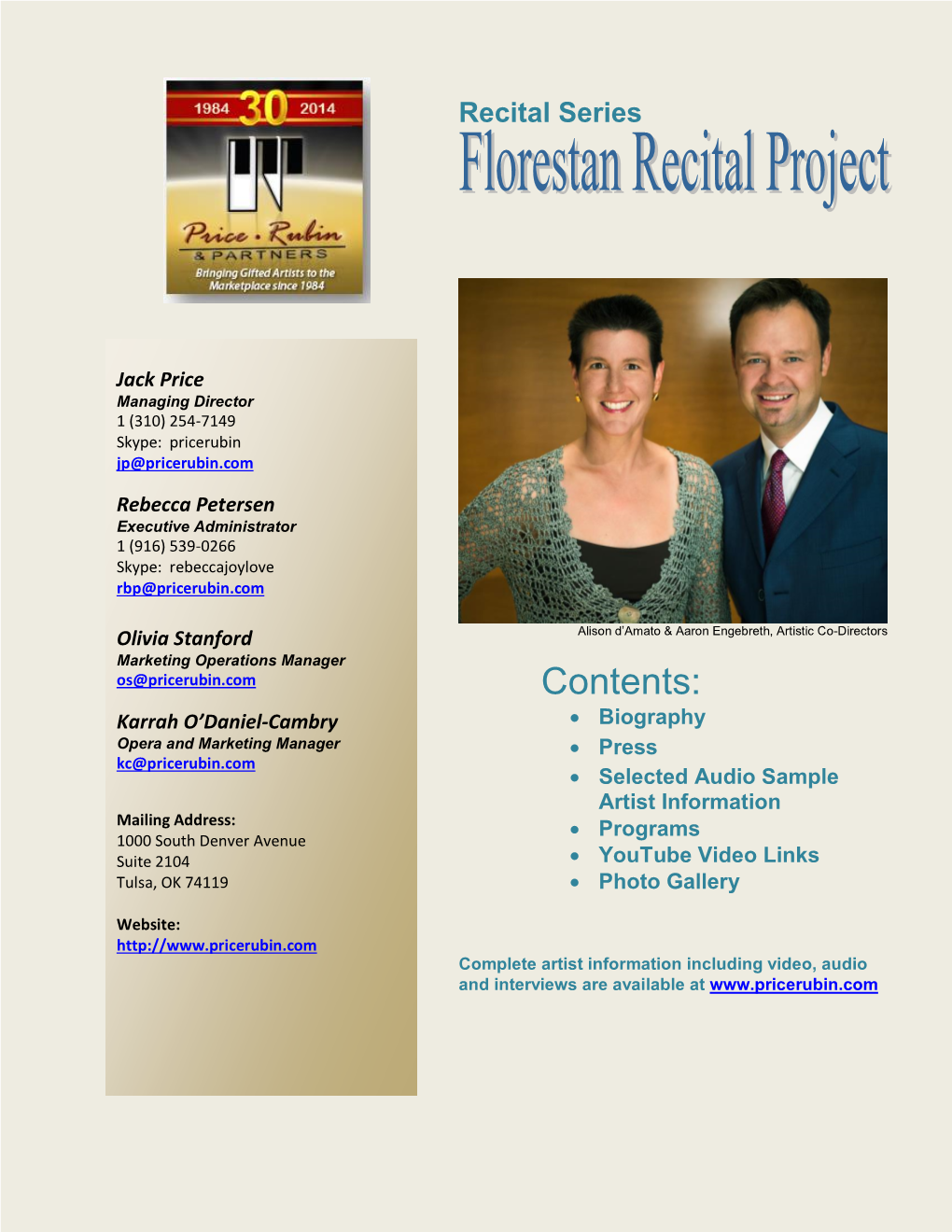 Florestan Recital Project – Biography