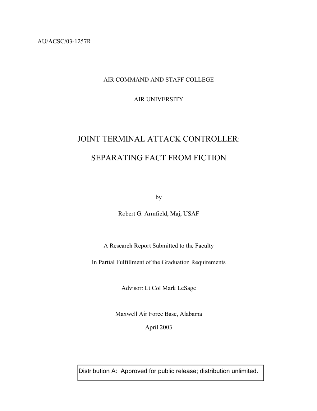 Joint Terminal Attack Controller: Separating Fact from Fiction 5B