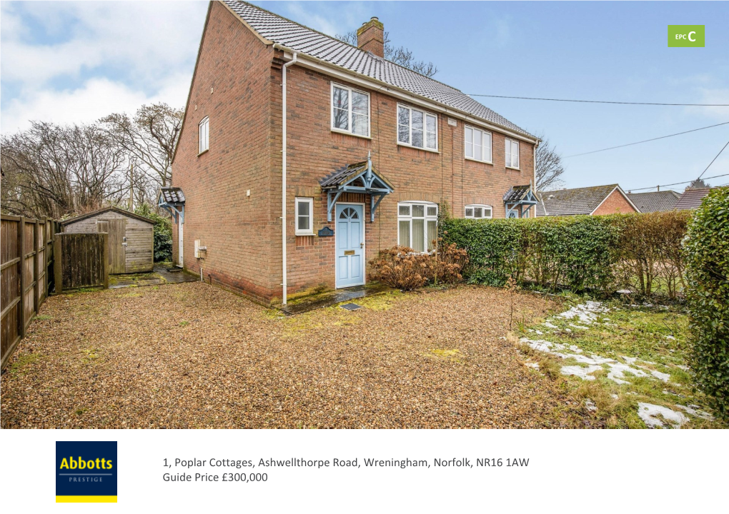 1, Poplar Cottages, Ashwellthorpe Road, Wreningham, Norfolk, NR16 1AW Guide Price £300,000
