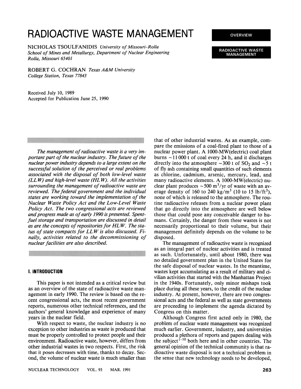 Radioactive Waste Management Overview