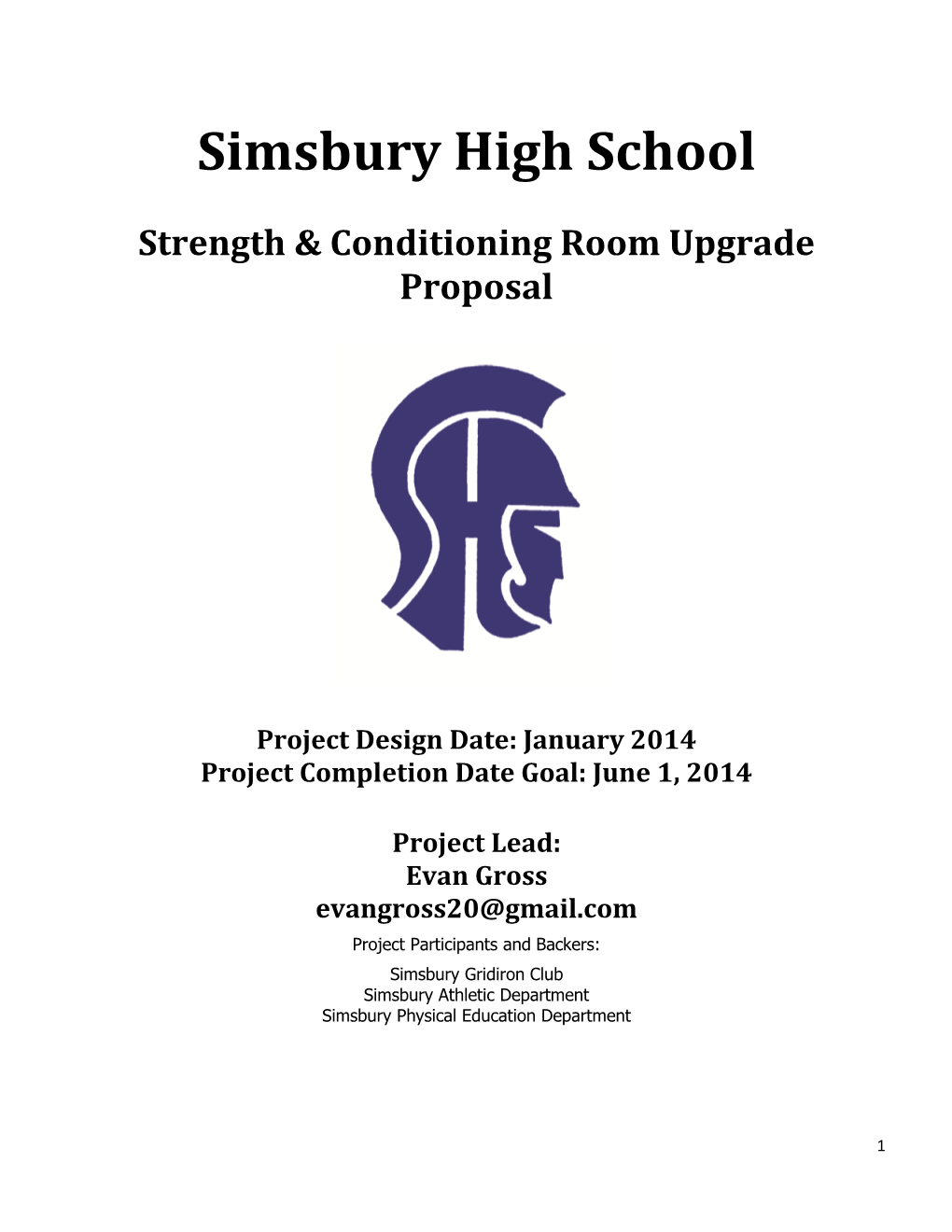 Simsbury Gridiron Club Simsbury Athletic Department Simsbury Physical Education Department