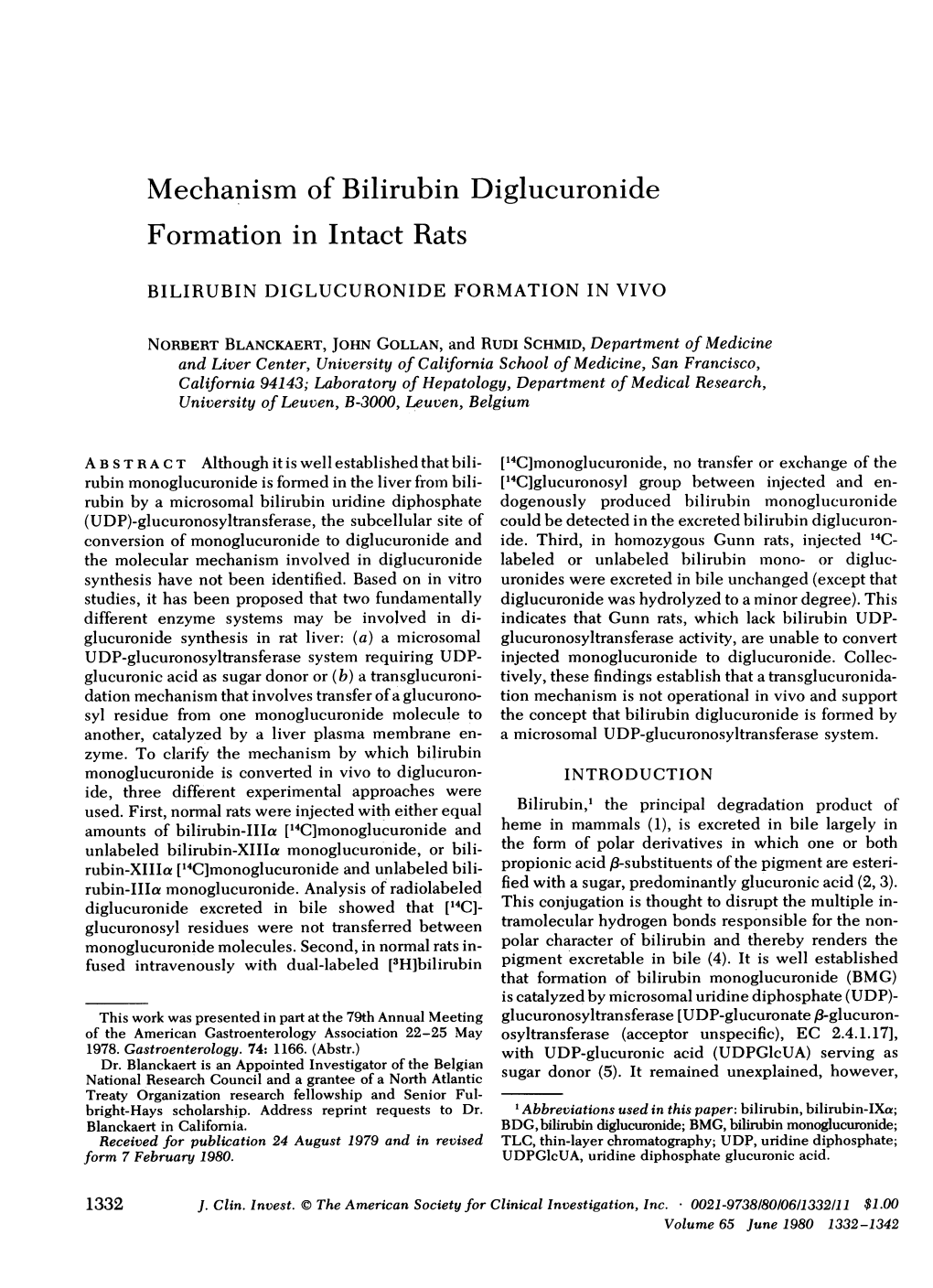 Mechanism of Bilirubin Diglucuronide Formation in Intact Rats: BILIRUBIN