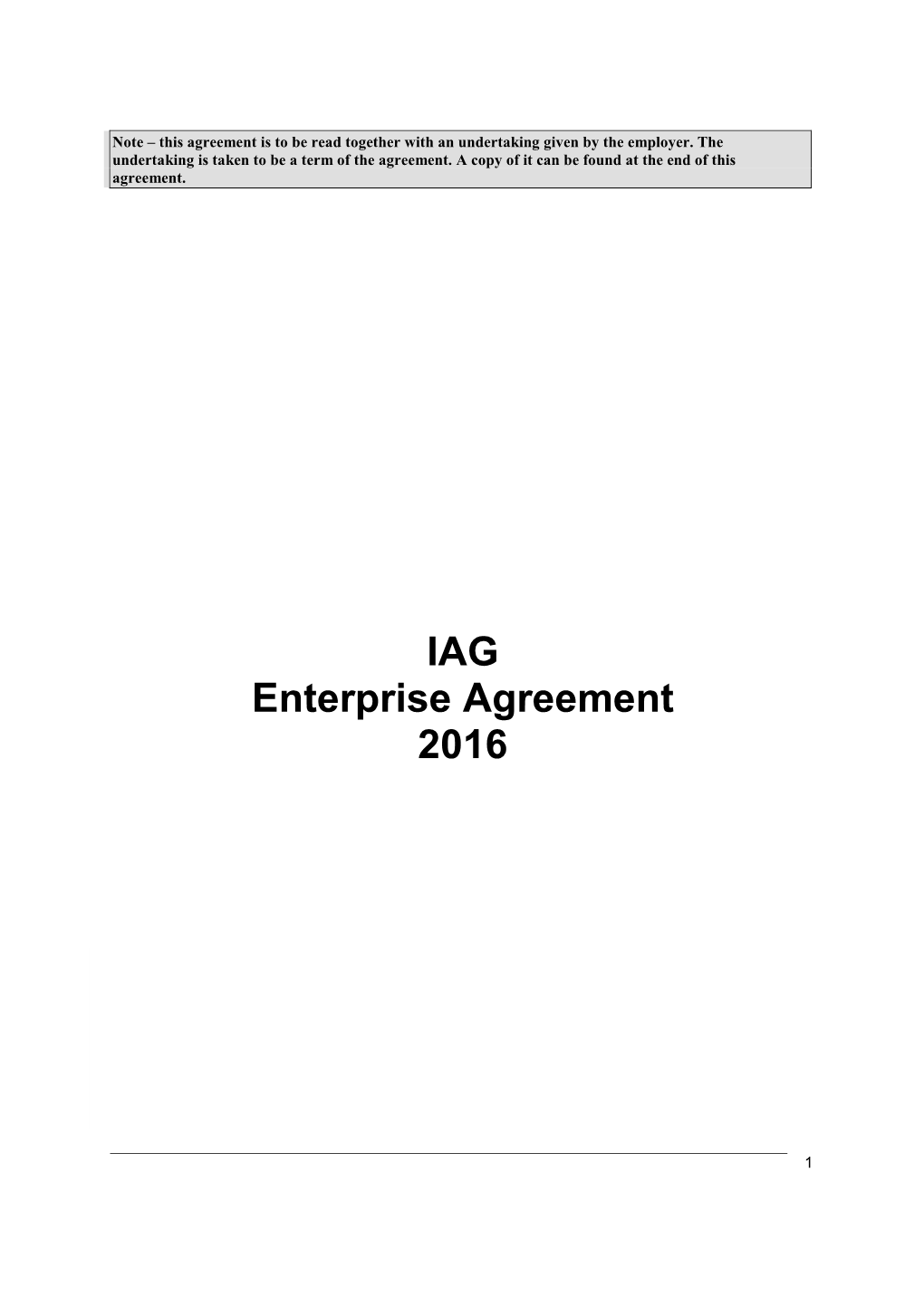 IAG Enterprise Agreement 2016