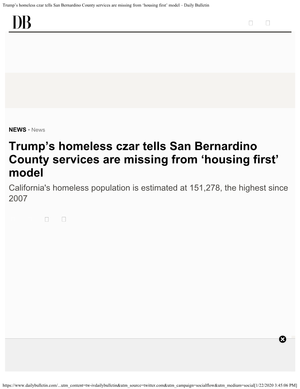 Trump's Homeless Czar Tells San Bernardino County Services Are
