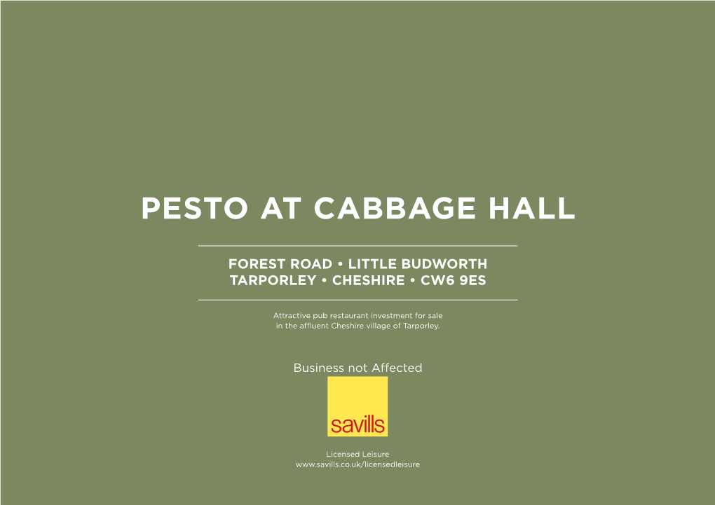 Pesto at Cabbage Hall