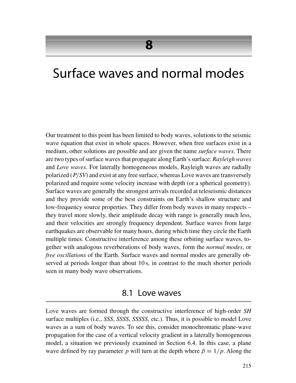 8 Surface Waves and Normal Modes