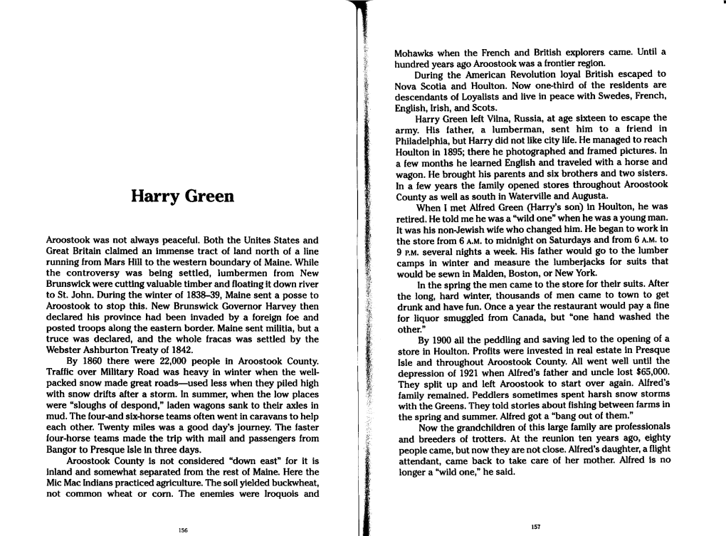 Harry Green Left Vilna, Russia, at Age Sixteen to Escape the Army