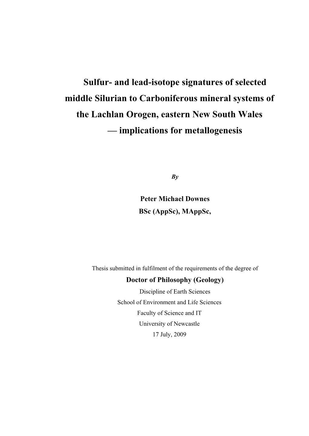 And Lead-Isotope Signatures of Selected Middle Silurian To