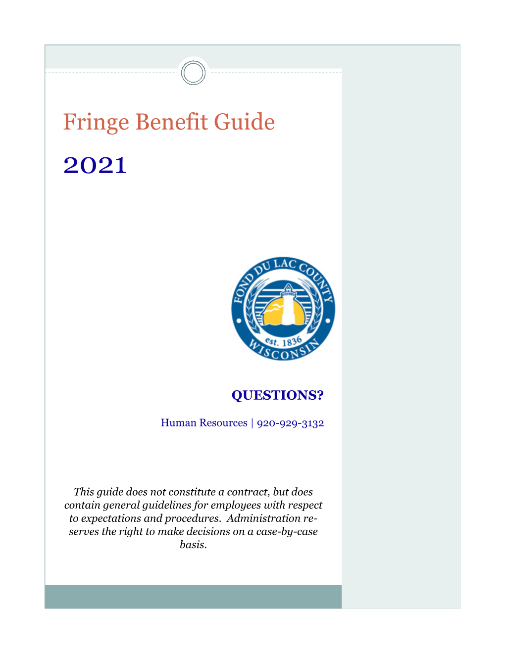 Fringe Benefit Guide 2021