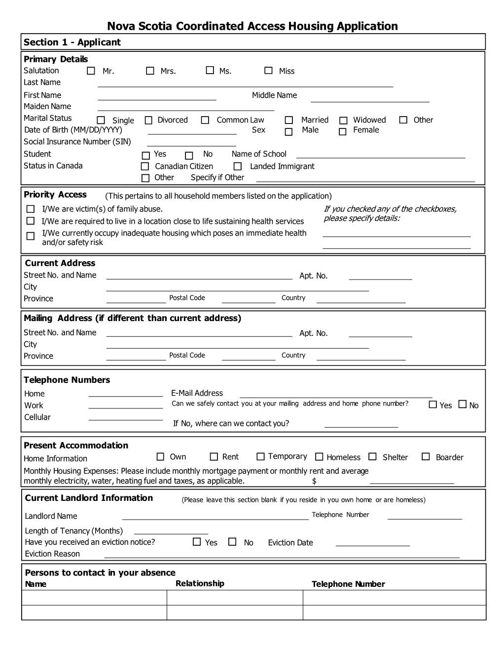 Application for Seniors